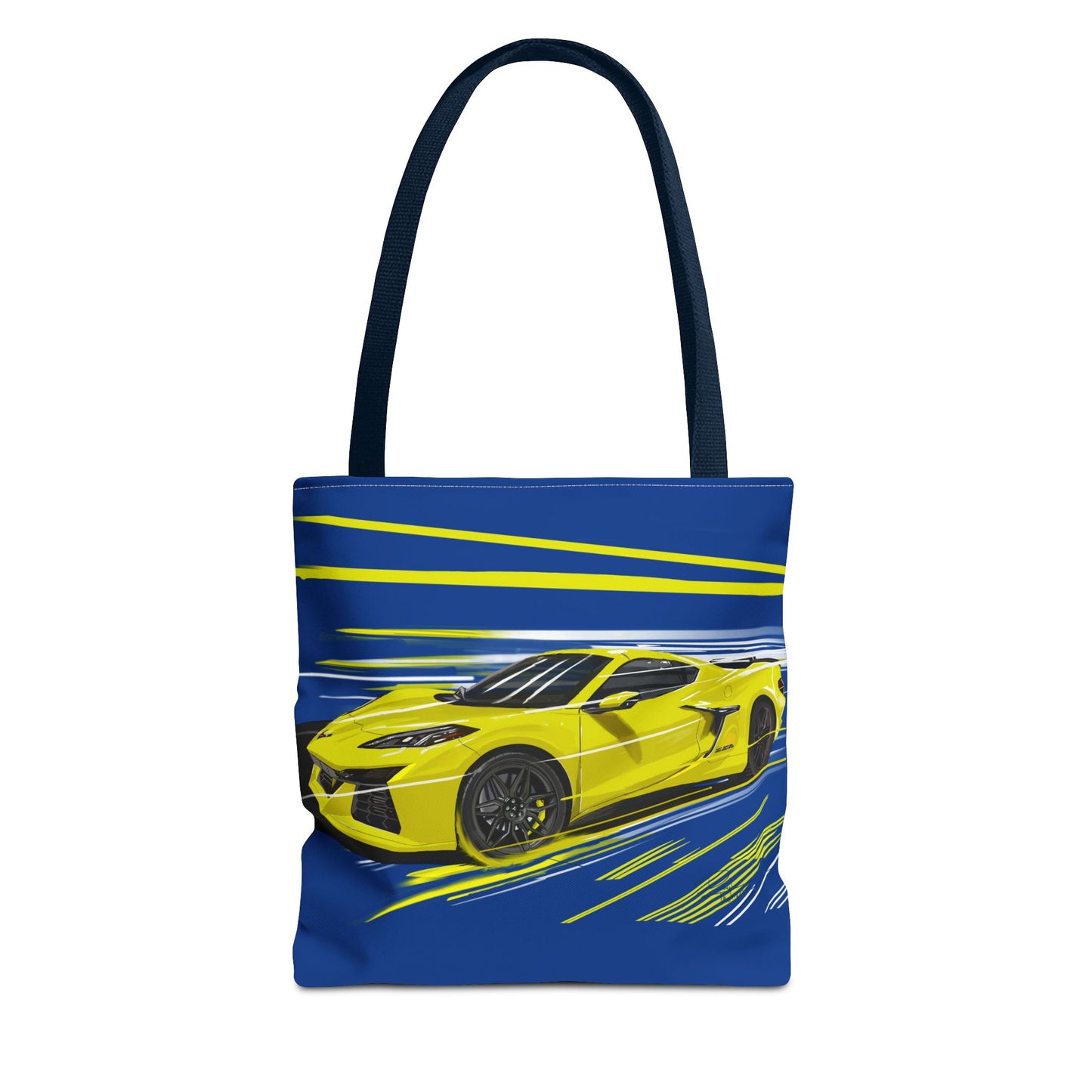 Corvette c8 Tote Bag shopping Library Carry(AOP) Yellow brand new