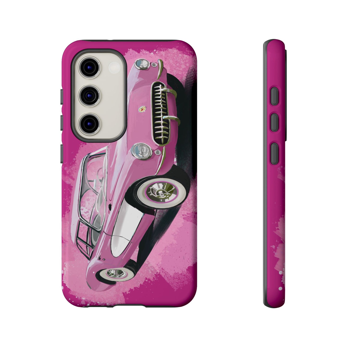 Pink Corvette Case iPhone 16 15 14 13 12 11 Pro max Samsung Galaxy Pixel Tough