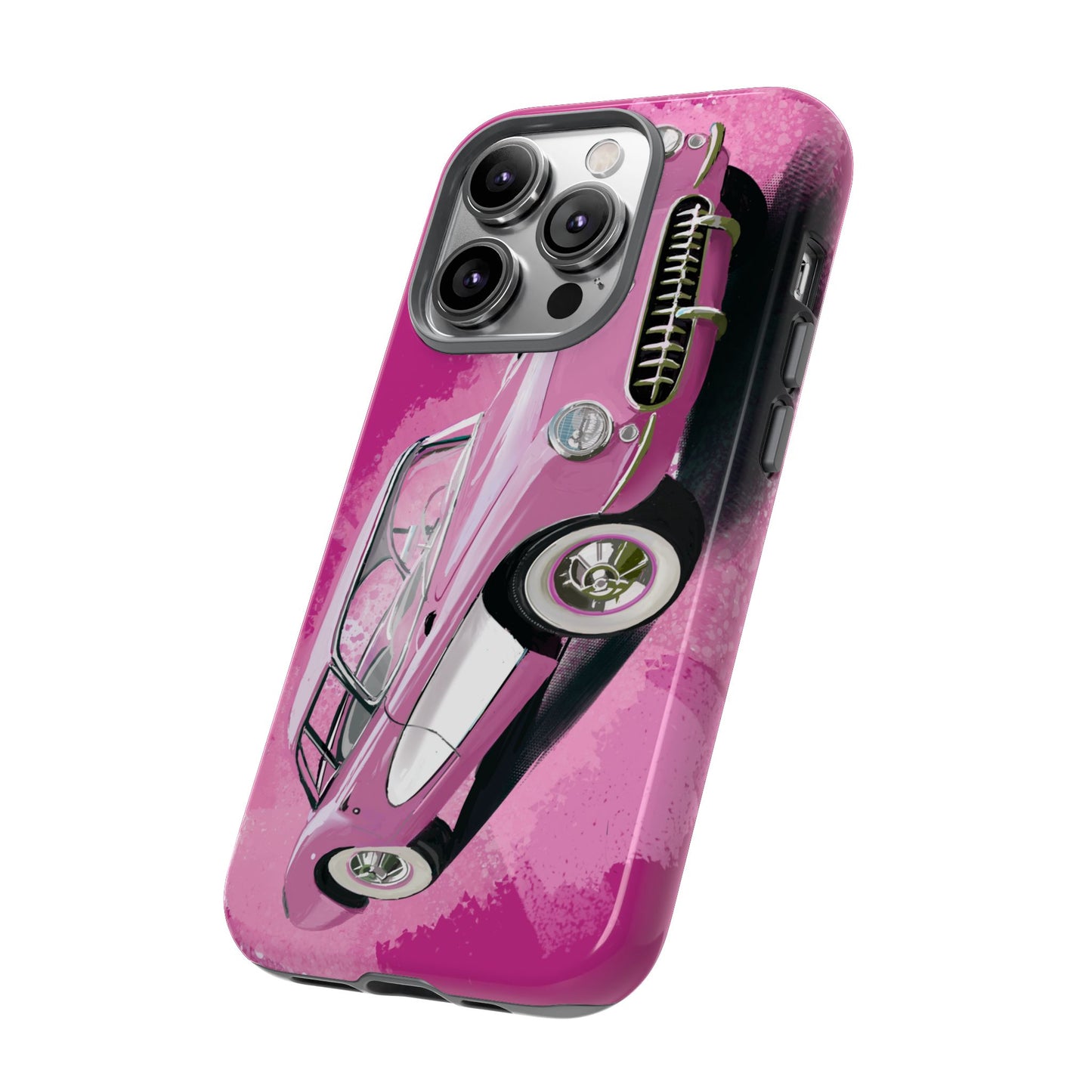 Pink Corvette Case iPhone 16 15 14 13 12 11 Pro max Samsung Galaxy Pixel Tough