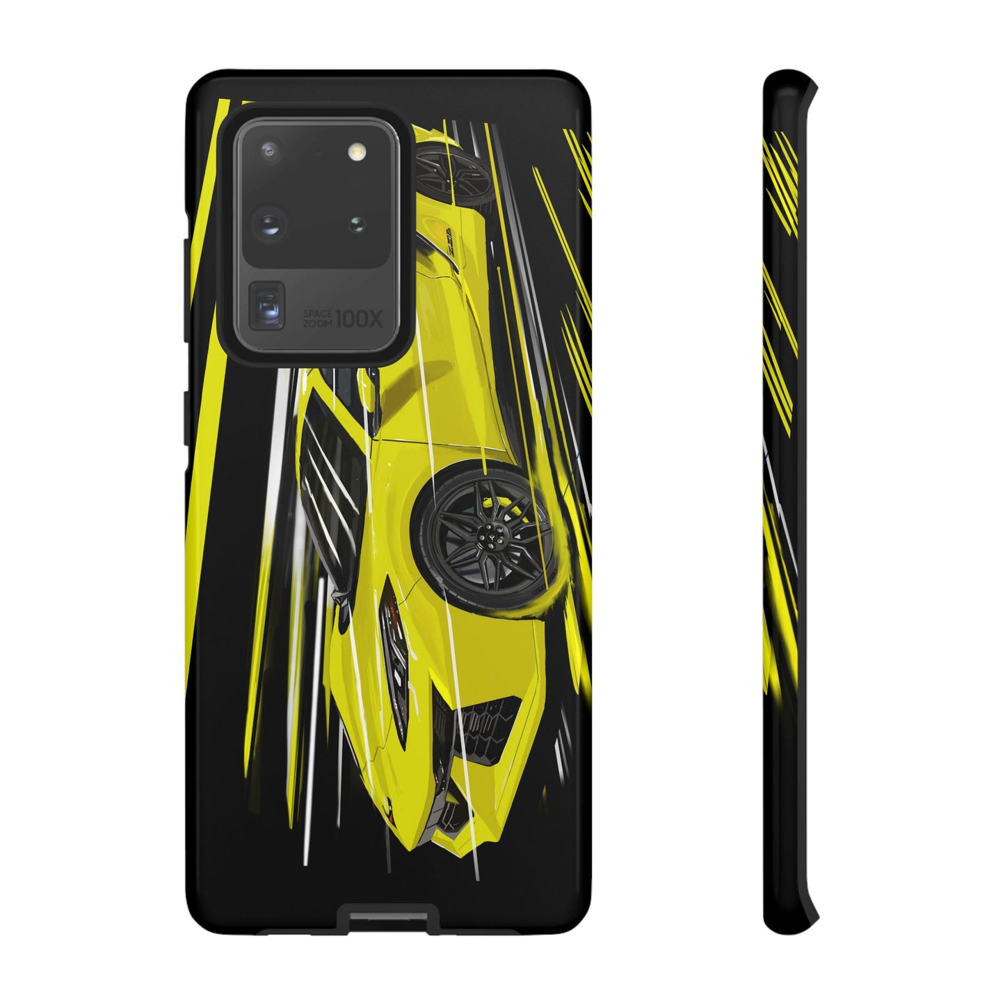 Yellow corvette c8 Case iPhone 16 15 14 13 12 Pro max Samsung Galaxy Pixel Slim