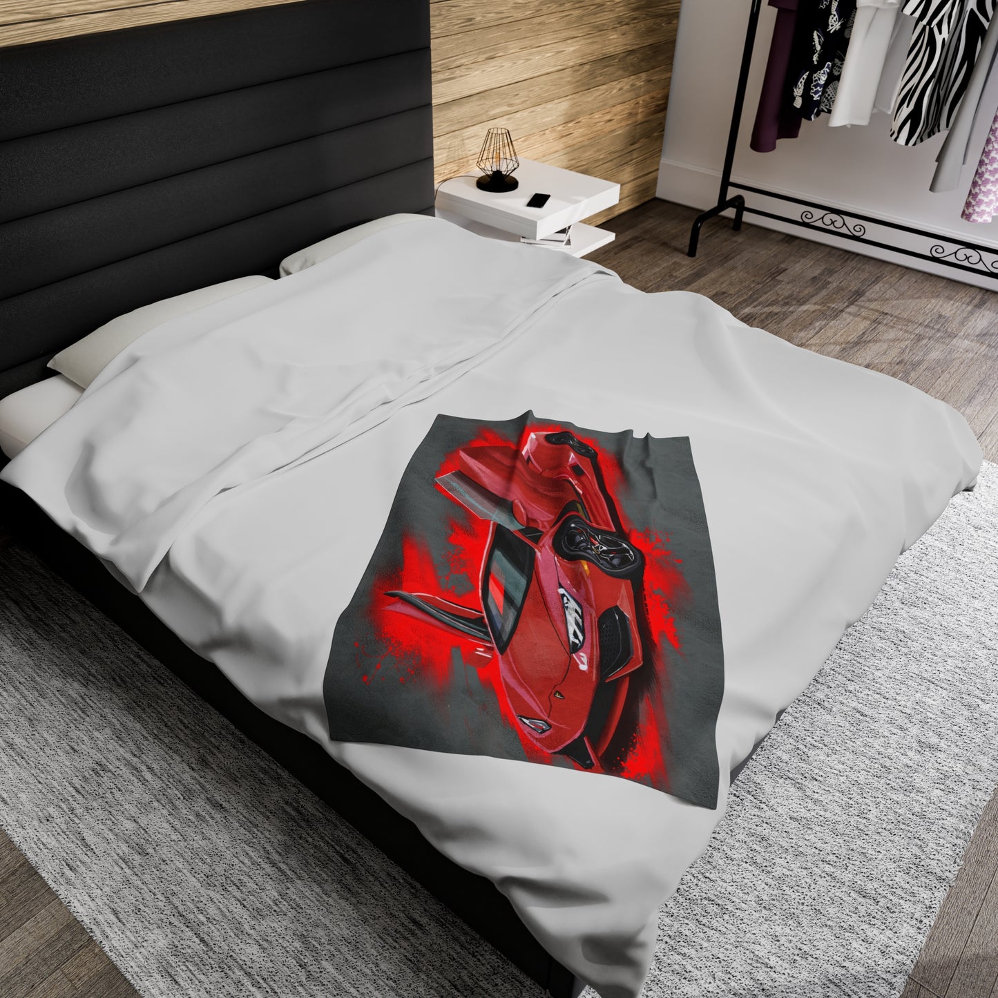 Red Lamborghini huracan  Velveteen Plush Blanket