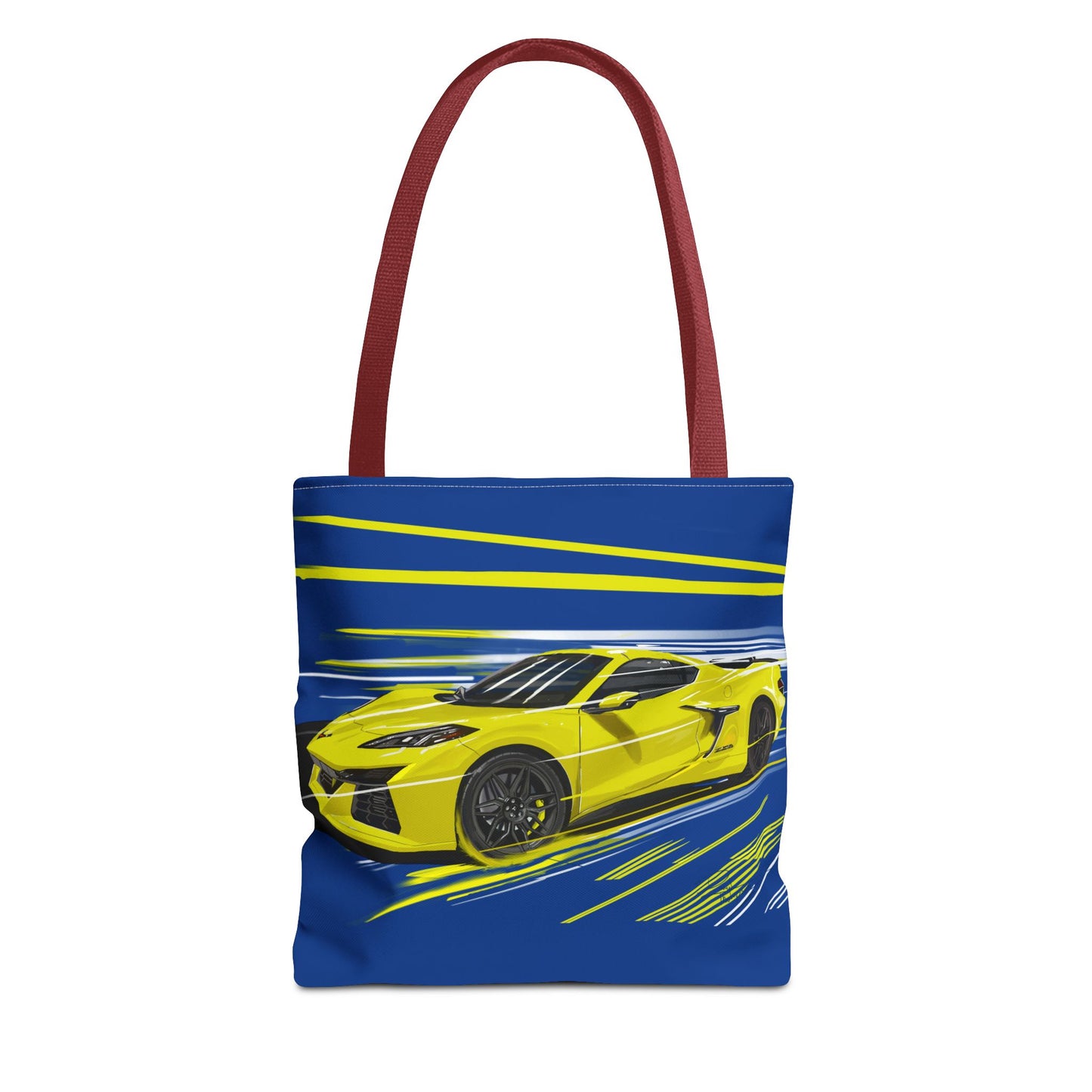 Corvette c8 Tote Bag shopping Library Carry(AOP) Yellow brand new