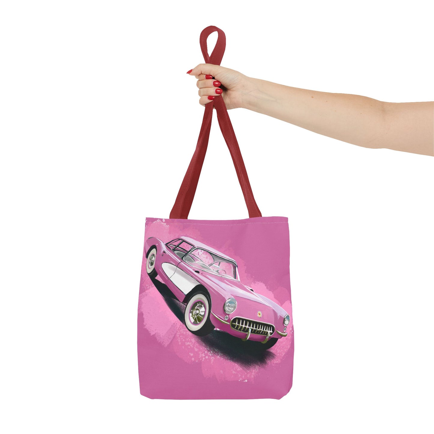 57 pink Corvette Tote Bag shopping Library Carry(AOP) brand new