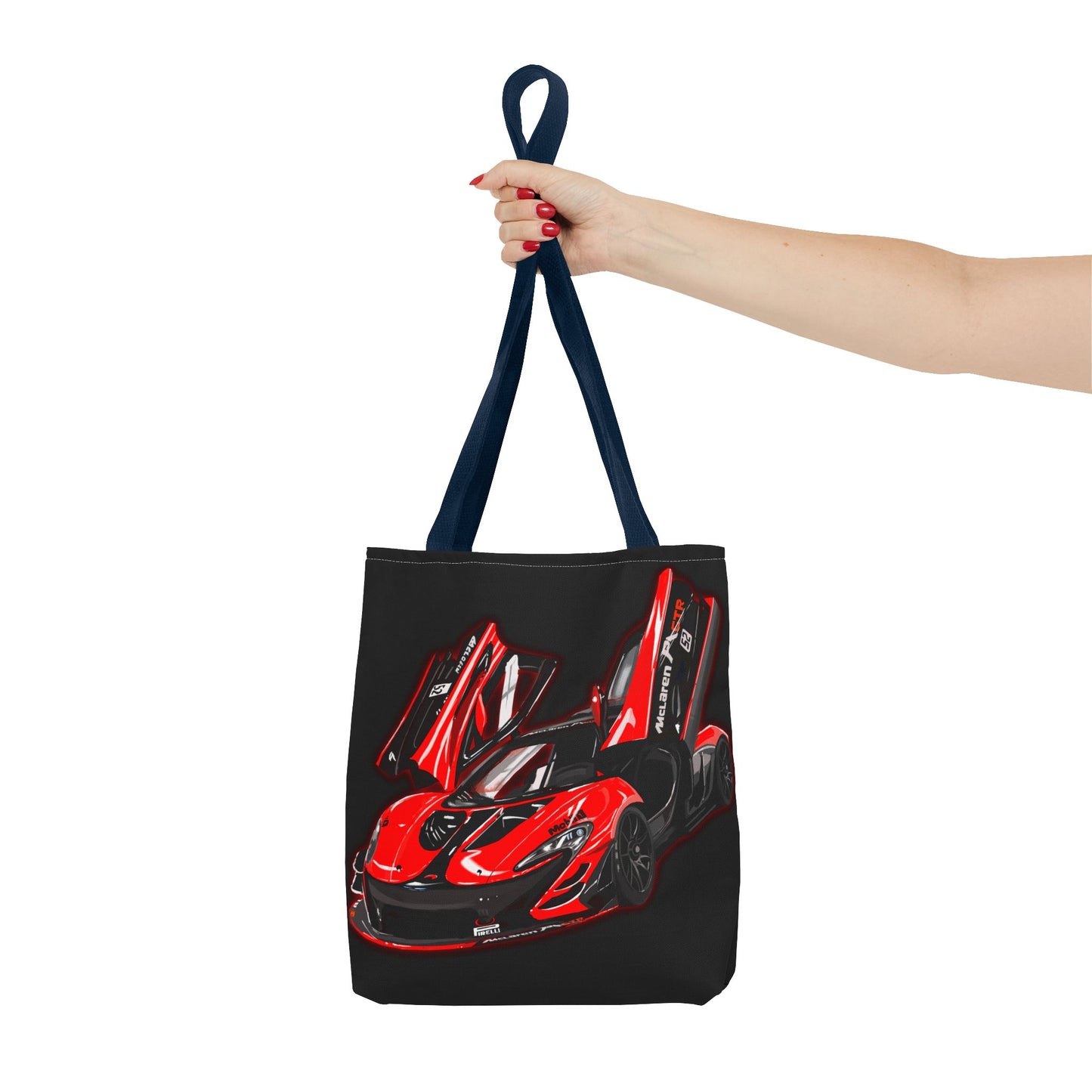 McLaren P1 GTR tote bag, men’s shopping Library Carry Bag (AOP) black