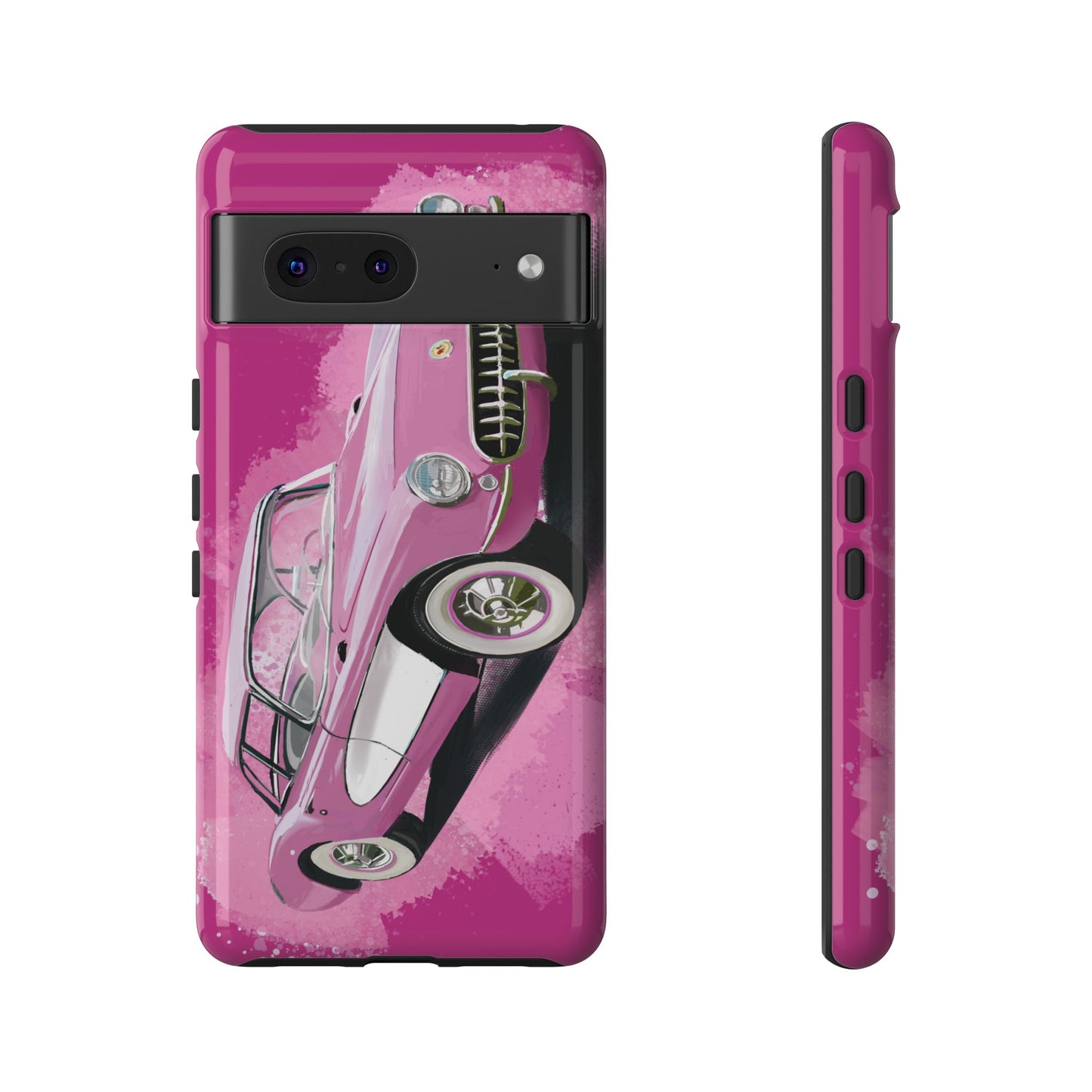 Pink Corvette Case iPhone 16 15 14 13 12 11 Pro max Samsung Galaxy Pixel Tough