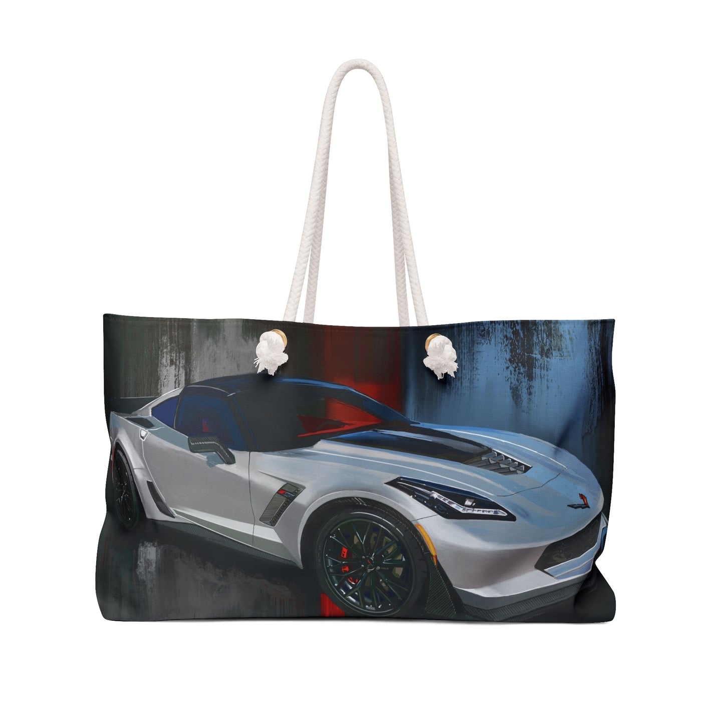 Silver C7 z06 Corvette Chevrolet oversized tote Weekender Bag