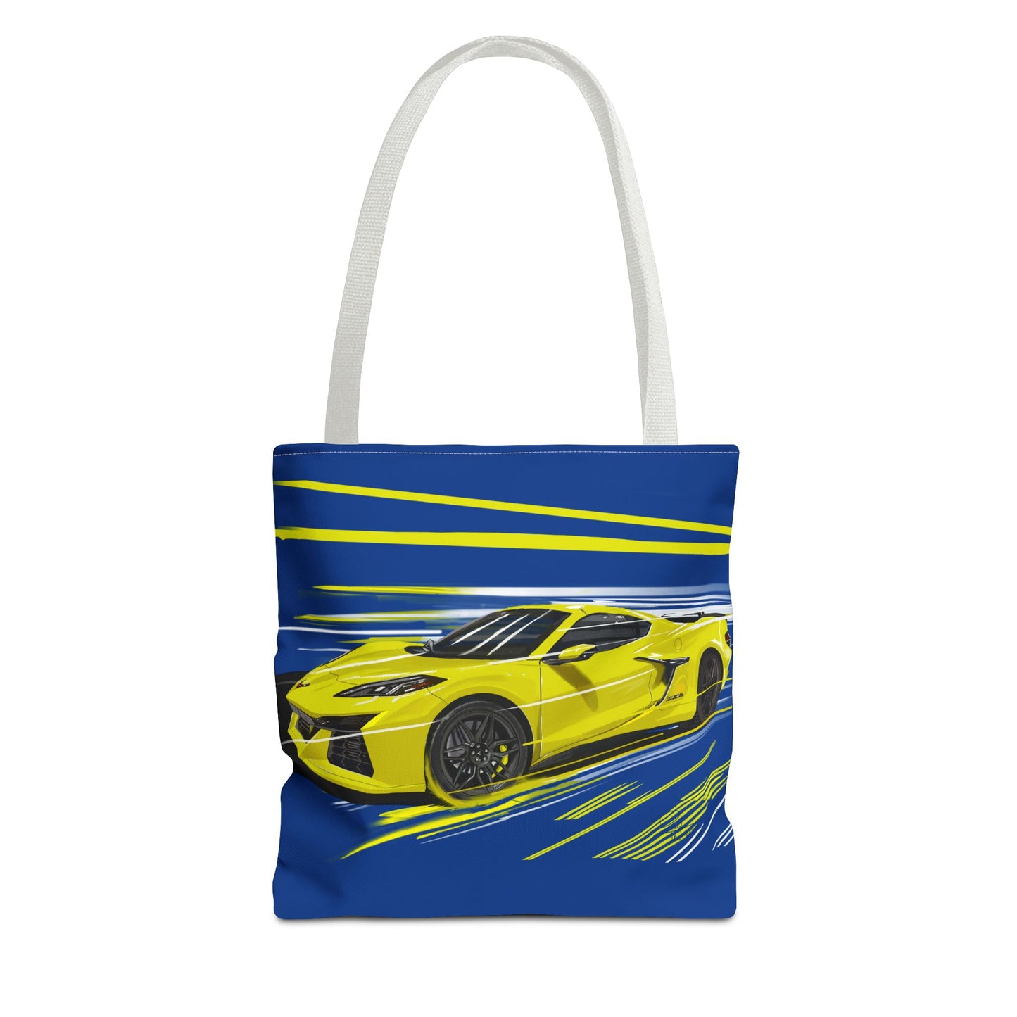 Corvette c8 Tote Bag shopping Library Carry(AOP) Yellow brand new