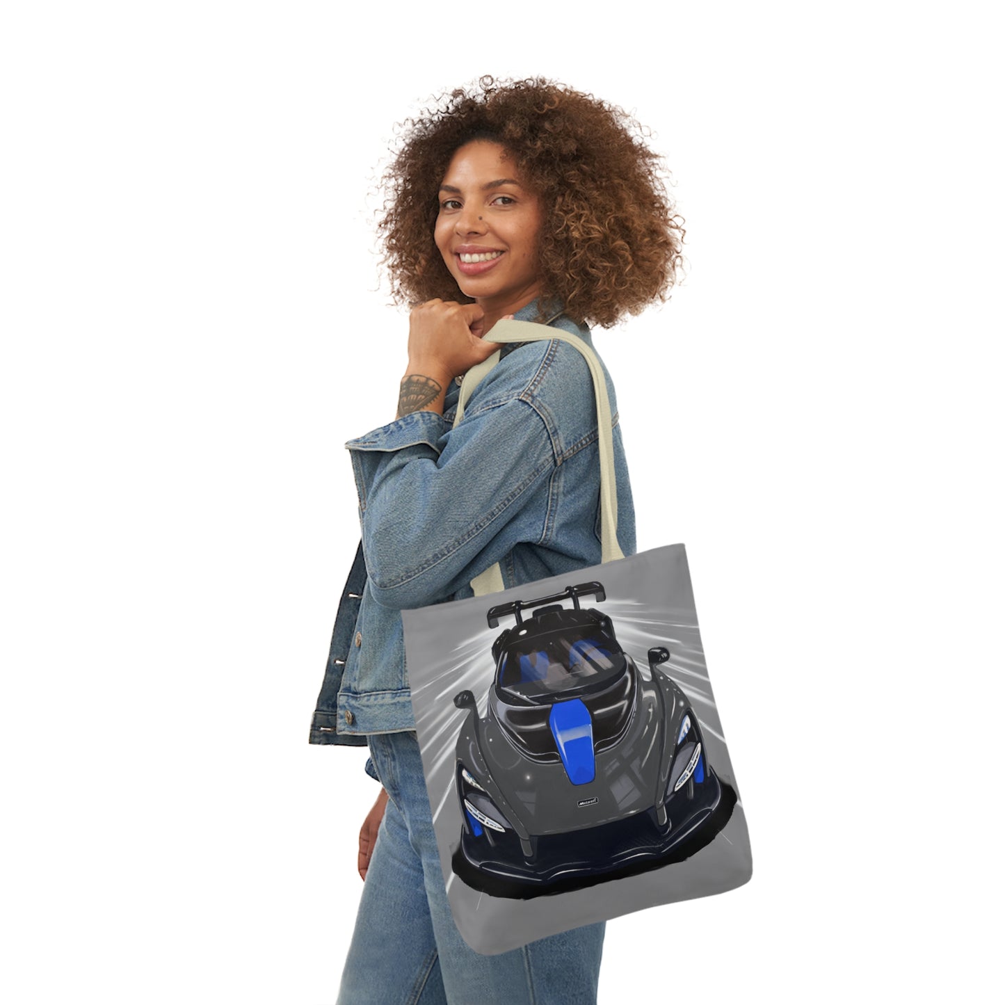 Grey McLaren Senna Canvas Tote Bag, 5-Color Straps