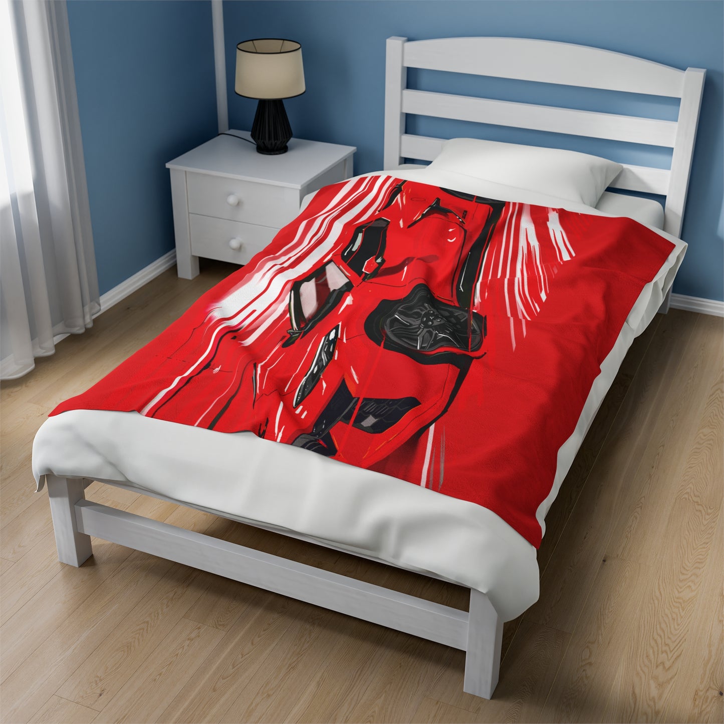 Red Chevy corvette Z06 Velveteen Plush Blanket