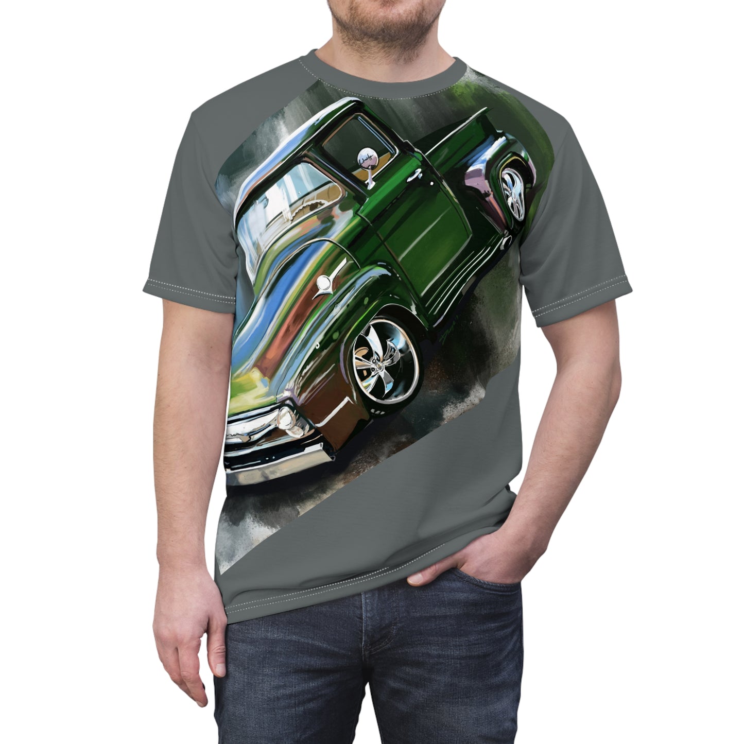 55 ford f100 classic truck gift Unisex Cut & Sew tshirt(AOP)