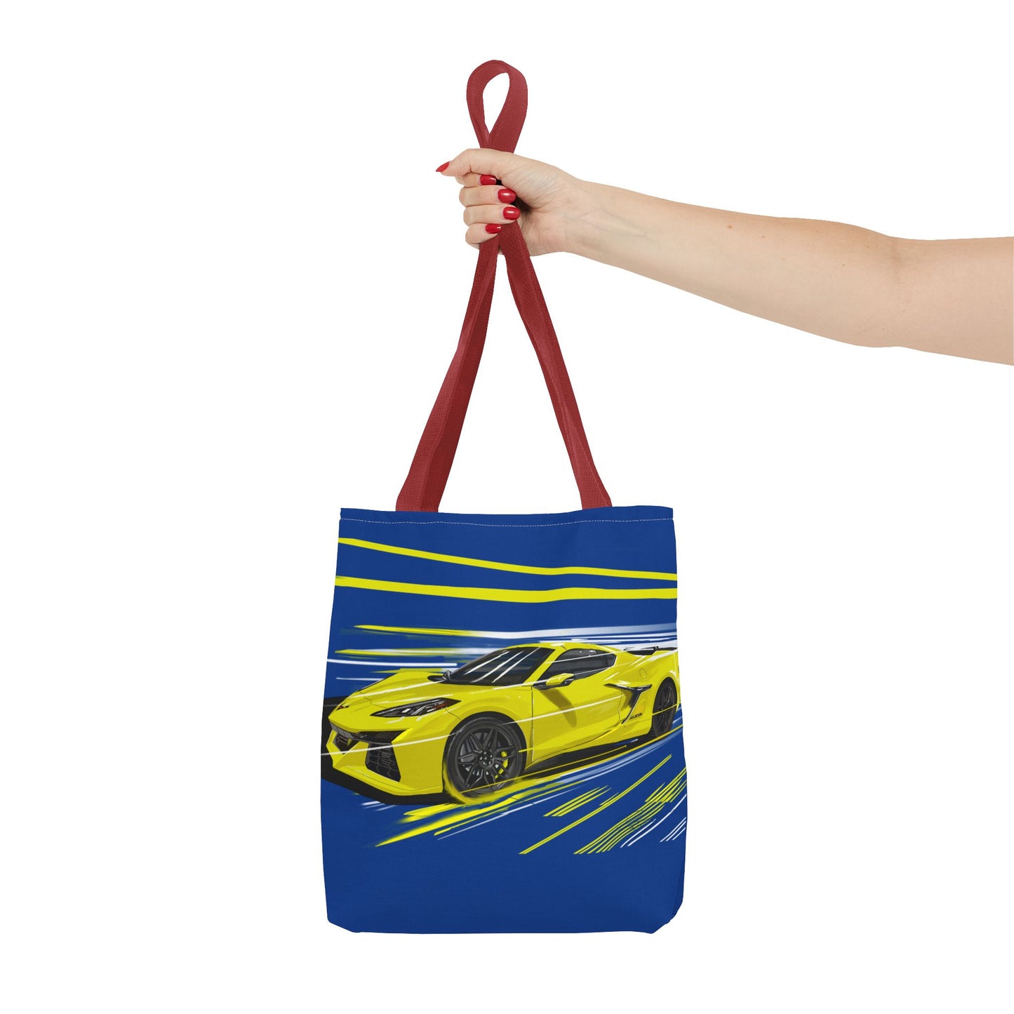 Corvette c8 Tote Bag shopping Library Carry(AOP) Yellow brand new