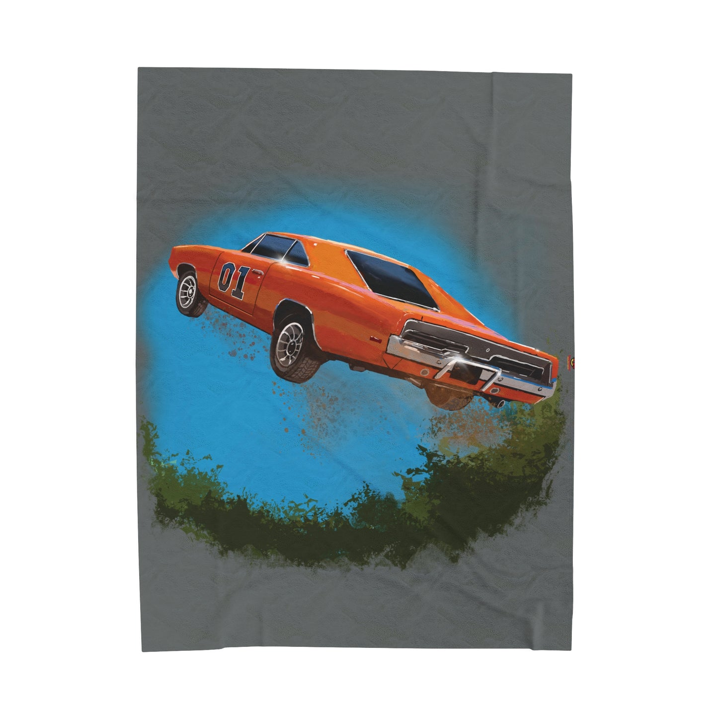 Dukes of Hazard General Lee blanket throw Gray Velveteen Microfiber Blanket