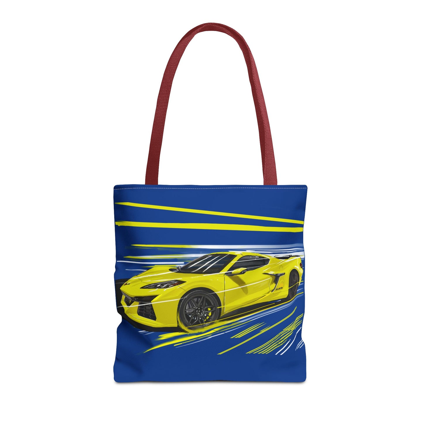 Corvette c8 Tote Bag shopping Library Carry(AOP) Yellow brand new