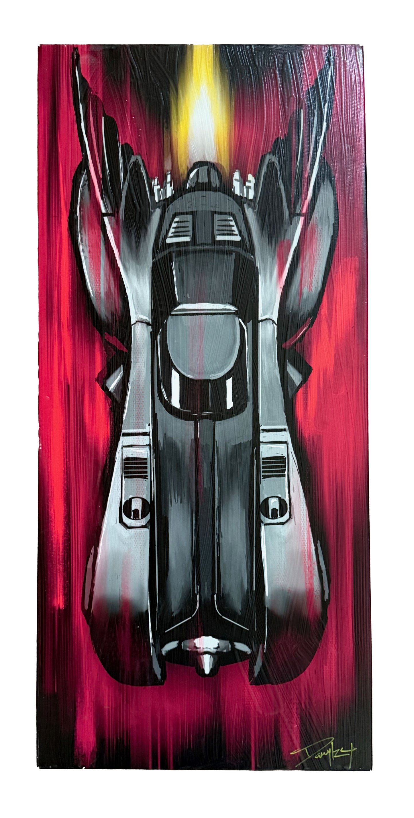 89 Batmobile 16x36" signed Canvas Art